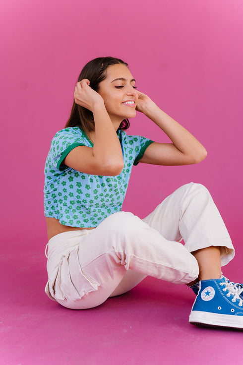 Electric Bloom Top // Blue